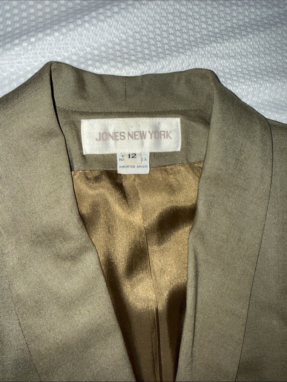 Jones New York Olive Green Double-Breasted Blazer - Picture 2 of 5